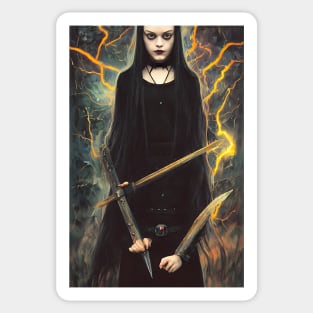 Wednesday Addams Anime Portrait 2 Sticker